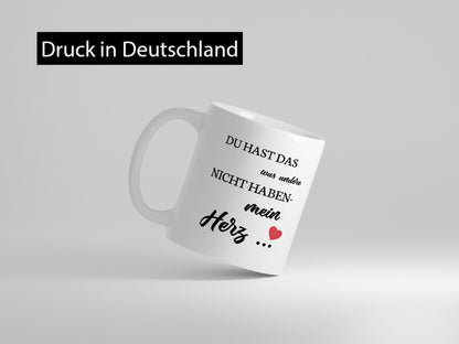 Du hast mich | mein Herz Paar Geschenk Humor Geschenkidee lustiger Spruch Tasse