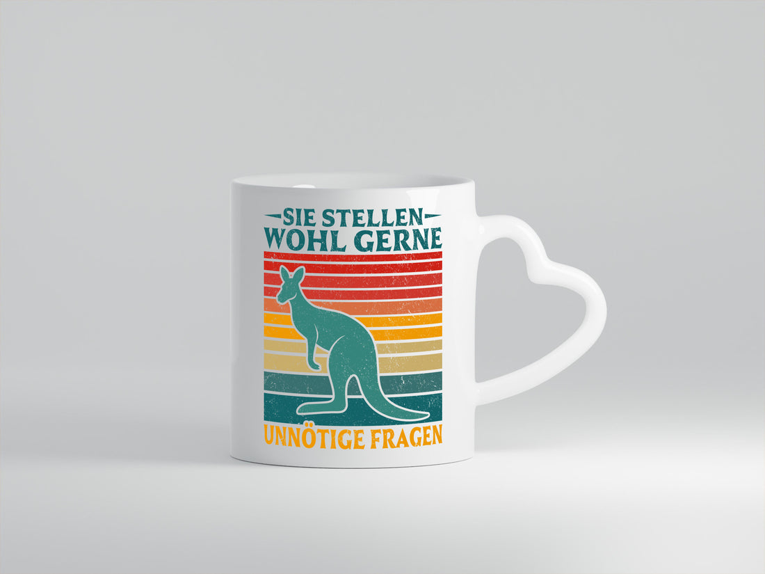 Unnötige Fragen stellen | Känguru Geschenkidee Humor Tasse