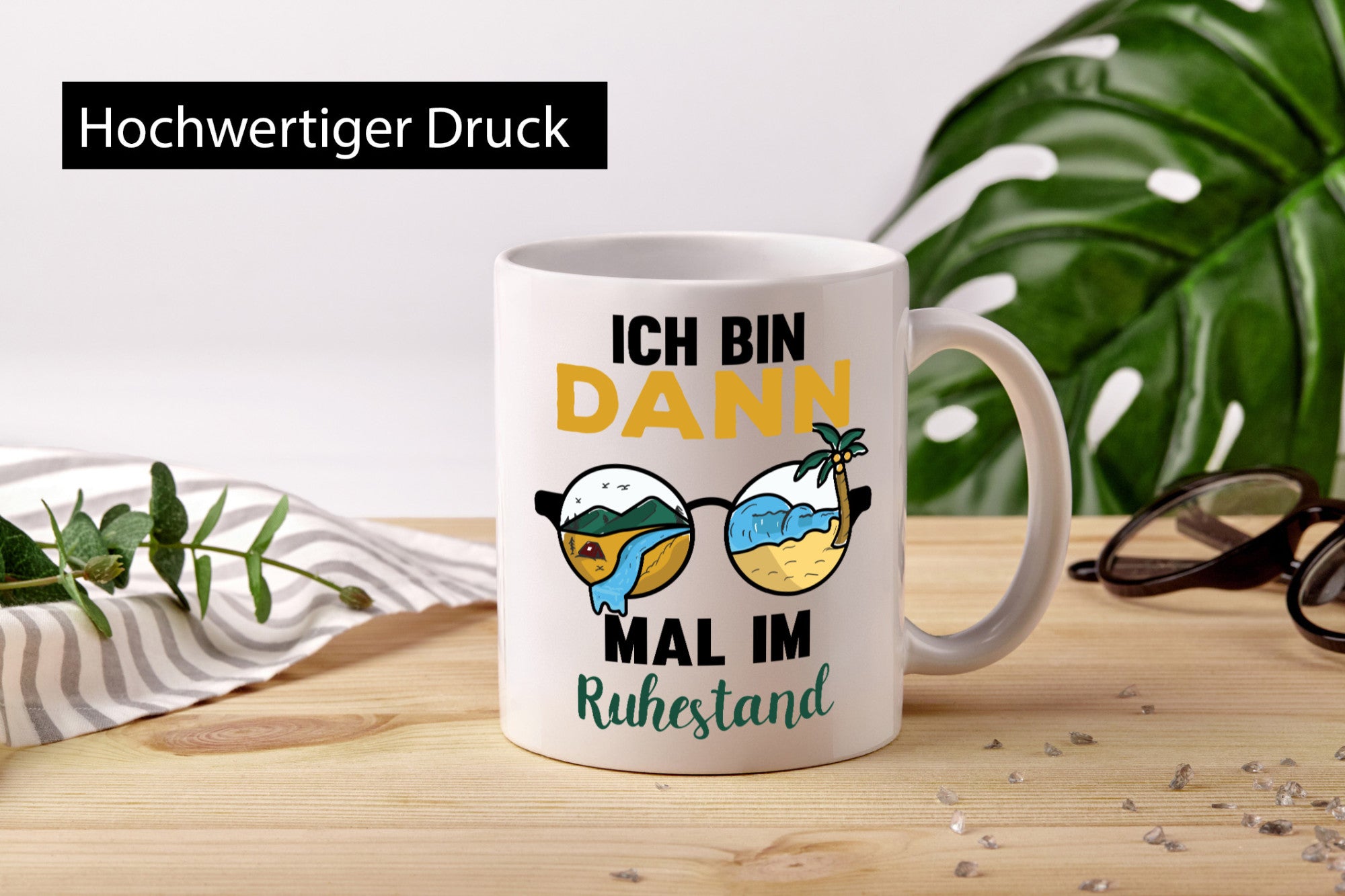 Bin dann mal im Ruhestand | Sonnenbrille Palme Meer lustig Jubiläum Geschenk