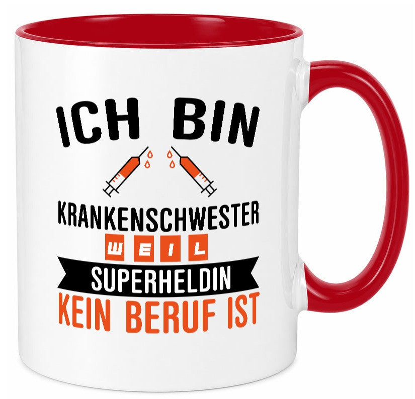 Krankenschwester Superheldin | Beruf Tasse Pflegerin Humor Arbeit Kollegen Büro