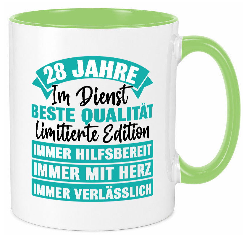 28 Jahre im Dienst | Jubiläum Arbeit lustig Kollegen Büro Geschenk Tasse
