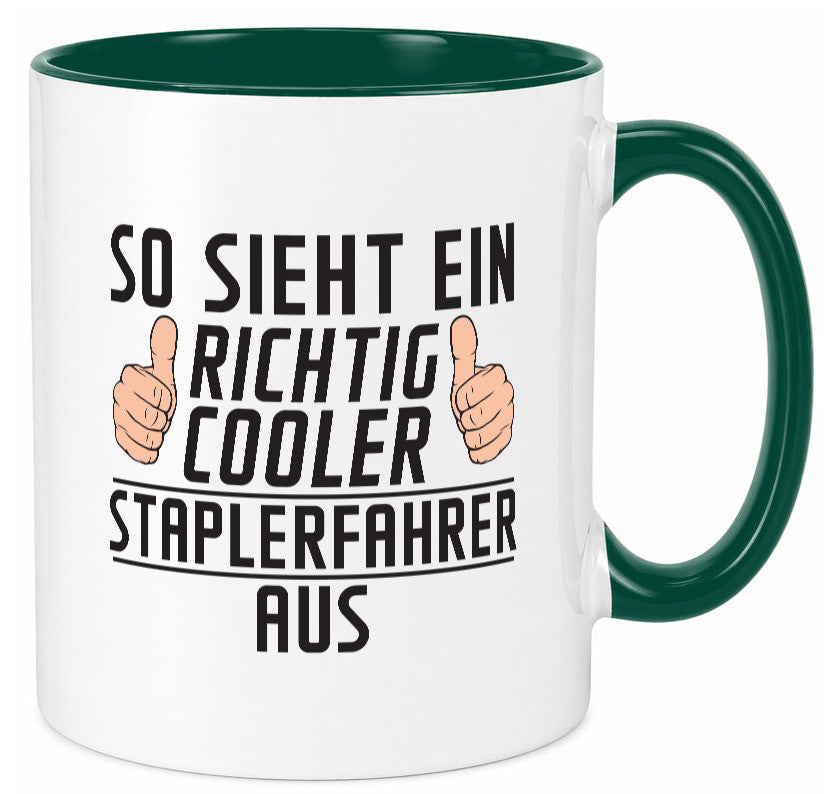 Richtig Cooler Staplerfahrer | Gabelstapler Fahrer Humor Geschenkidee Tasse