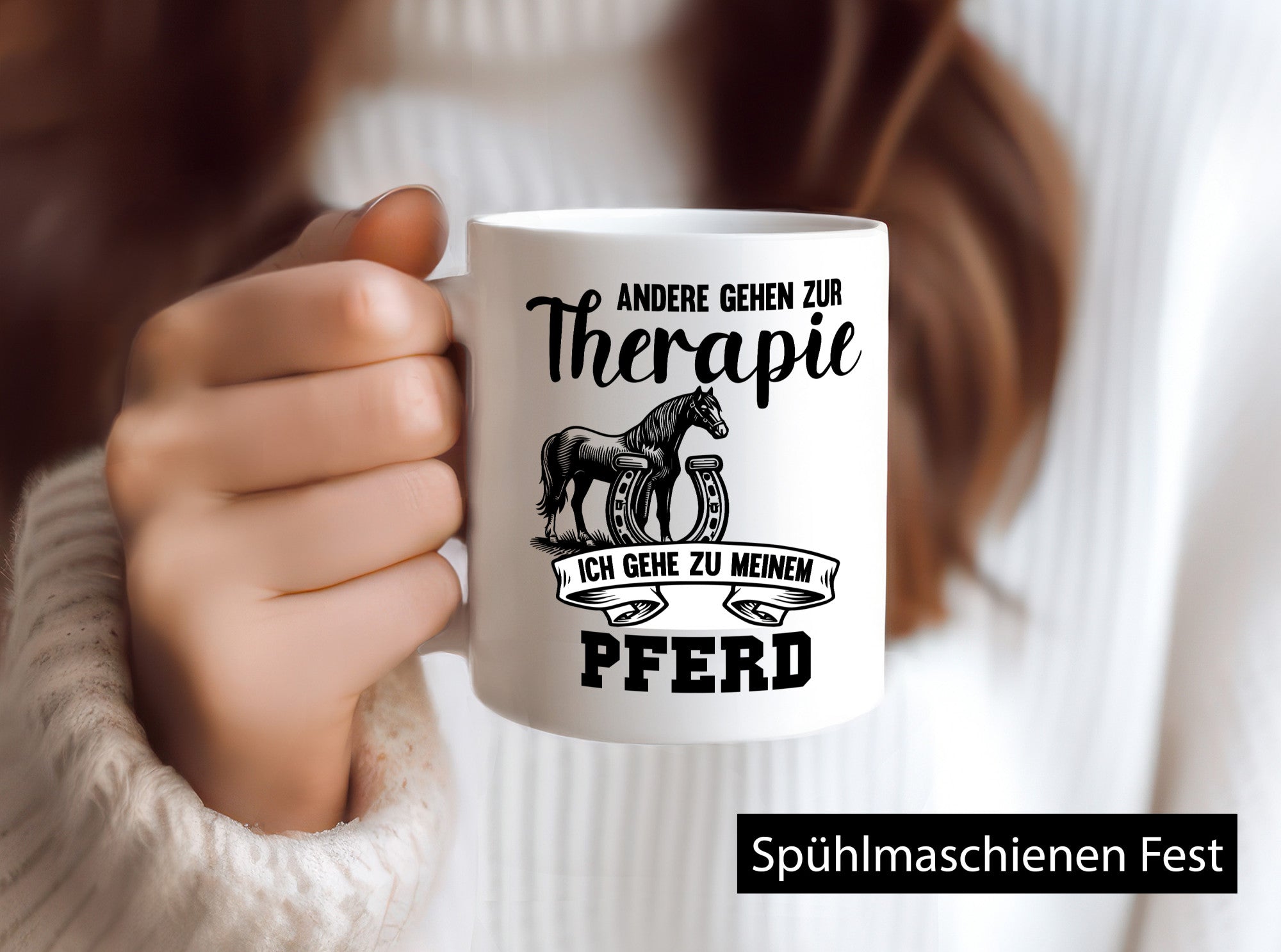 Andere gehen zur Therapie ich gehe zu meinem Pferd Humor Geschenkidee Tasse