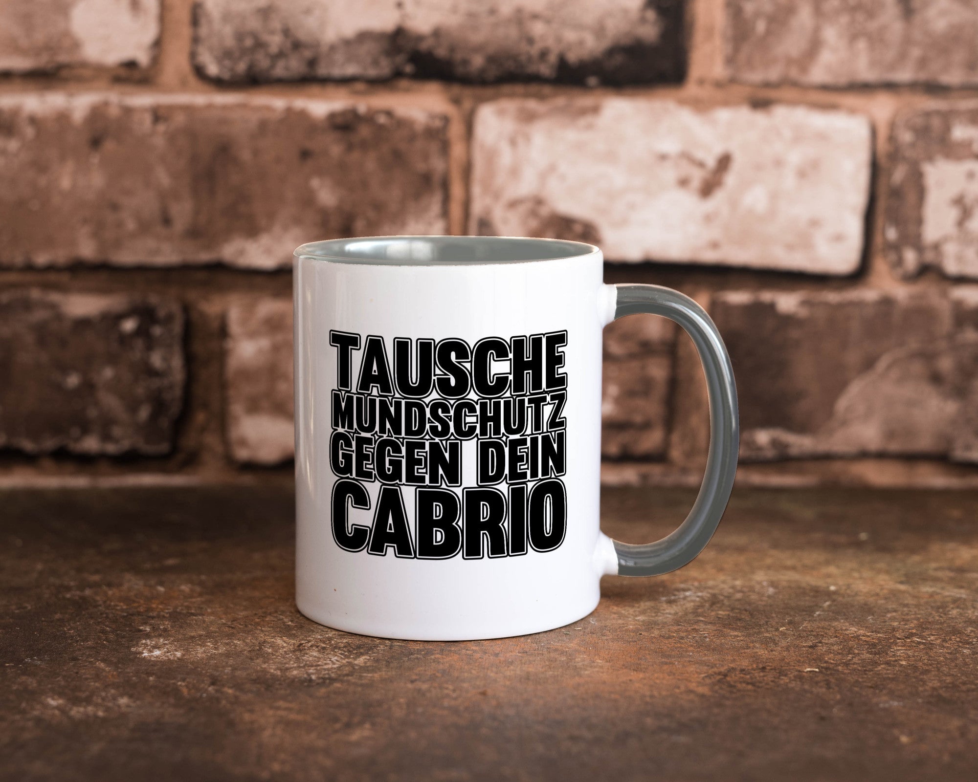Tausche Mundschutz gegen Cabrio| | Cabrio Geschenkidee Humor Tasse