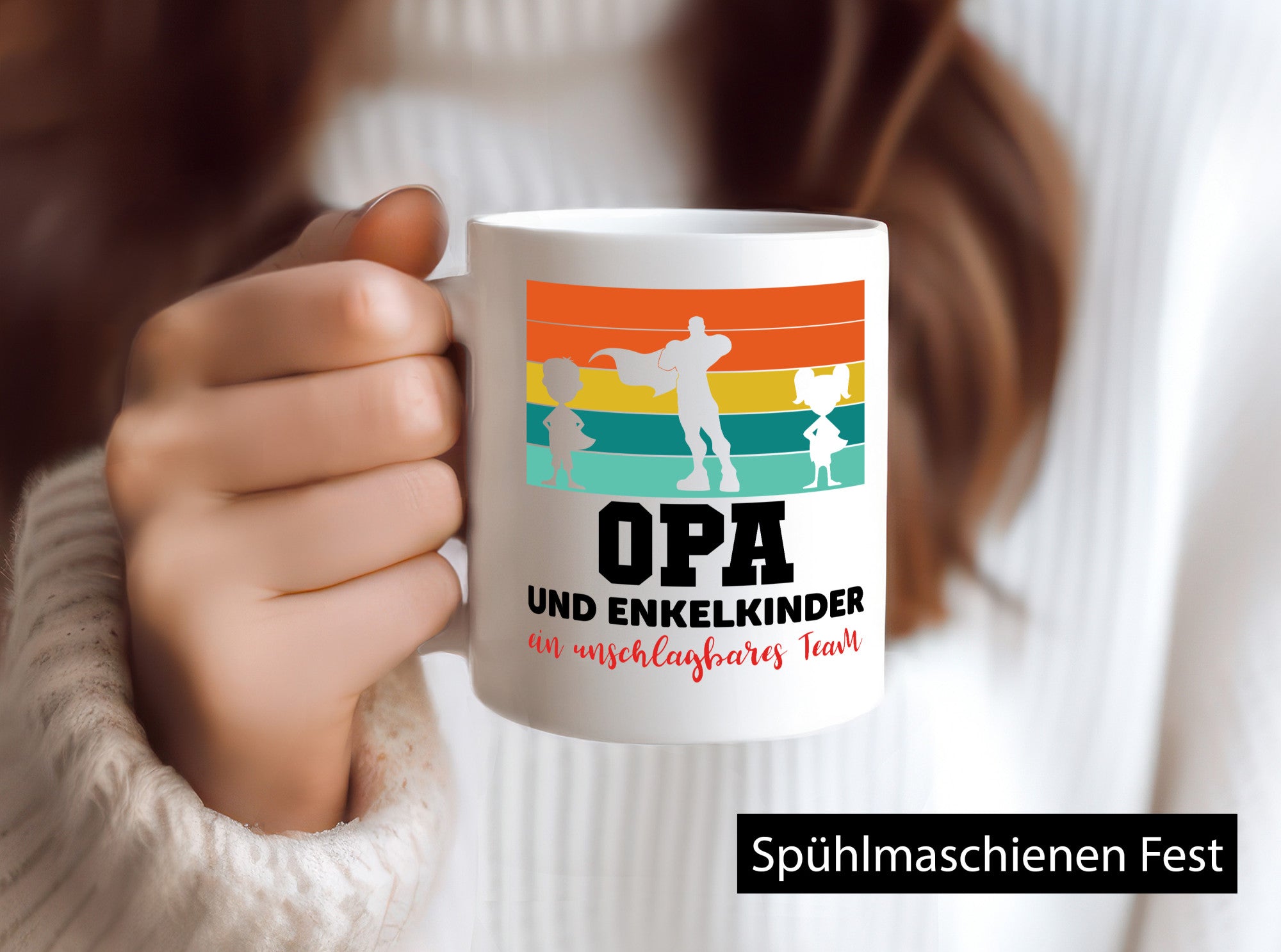 Opa und Enkelkinder ein unschlagbares Team Geschenkidee Familie Humor Tasse