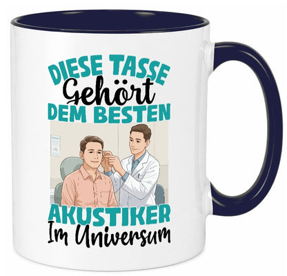 Im Universum: Akustiker | Akustik Hörgeräteakustik Geschenk Humor Geschenkidee Tasse