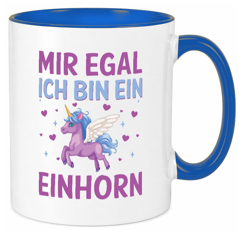 Mir egal, ich bin ein Einhorn| Herzen Geschenkidee Humor Tasse