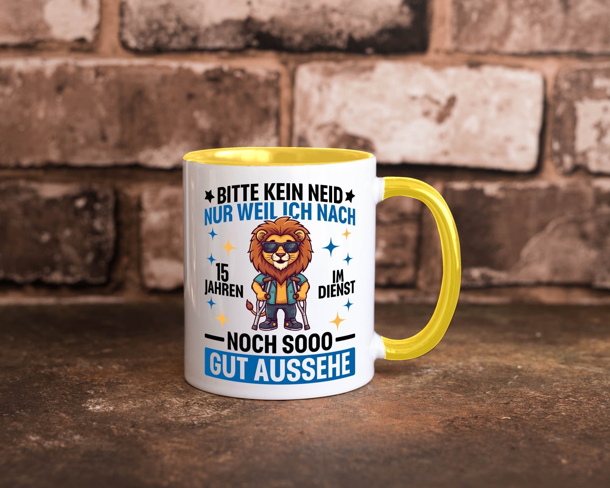 15 Jahre im Dienst | Arbeitsjubiläum Arbeit lustig Kollegen Büro Geschenk Tasse