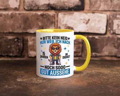 15 Jahre im Dienst | Arbeitsjubiläum Arbeit lustig Kollegen Büro Geschenk Tasse