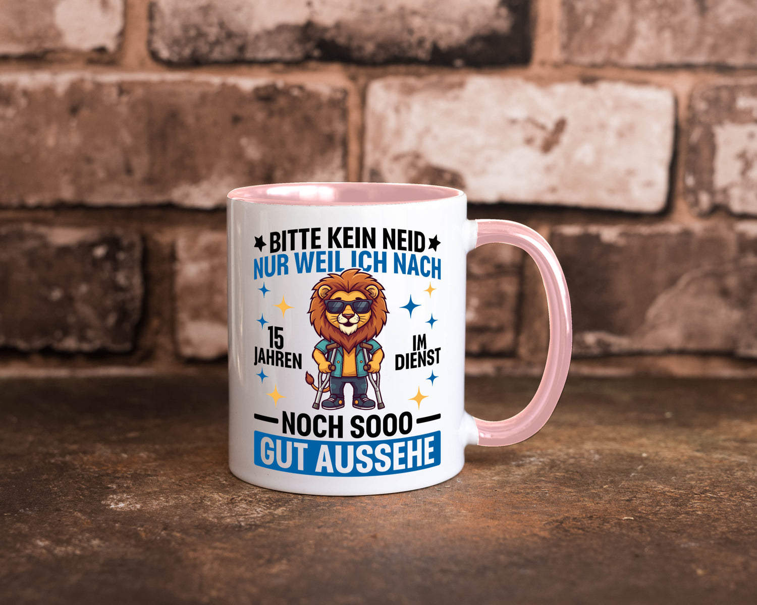 15 Jahre im Dienst | Arbeitsjubiläum Arbeit lustig Kollegen Büro Geschenk Tasse