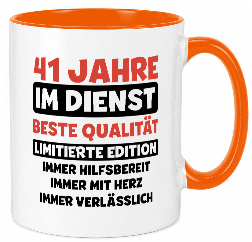 41 Jahre im Dienst | Jubiläum Arbeit v3 lustig Kollegen Büro Geschenk Tasse