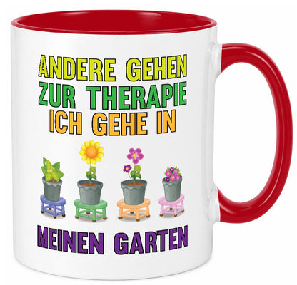 Andere gehen zur Therapie ich gehe in meinen Garten lustiger Spruch Geschenk Tasse