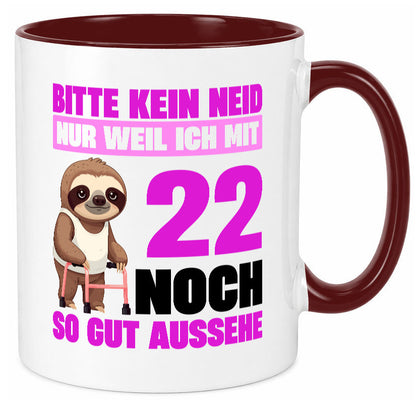 22. Geburtstag | Bitte kein neid Faultier 22 Jahre lustig Geschenkidee Geschenk