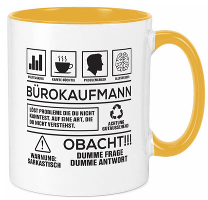 Achtung Probleme Bürokaufmann | Kaufmann Humor Arbeit Kollegen Büro