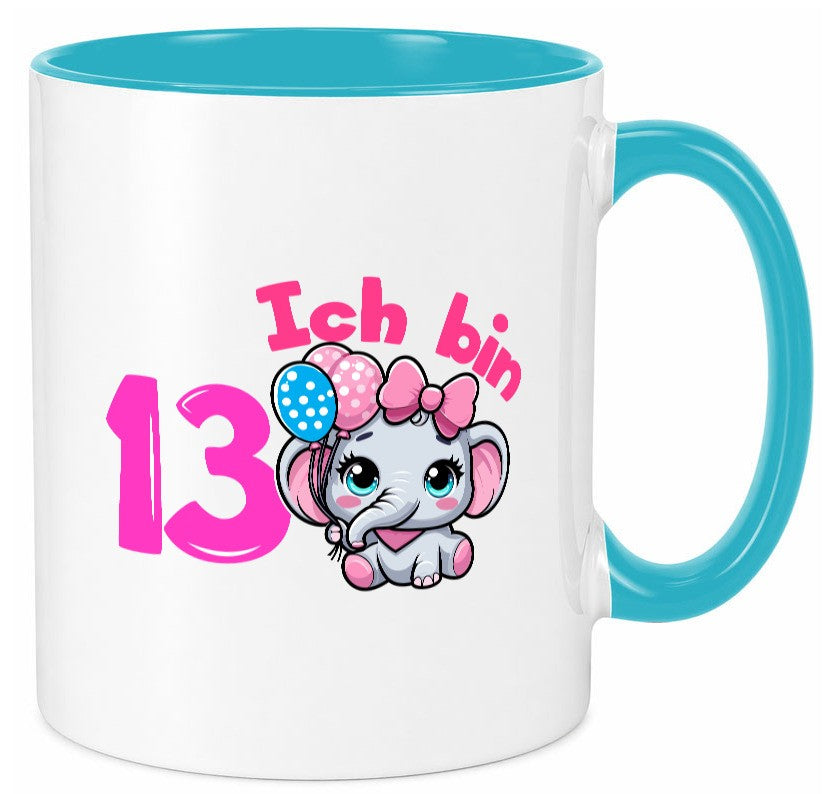 13. Geburtstag | 13 Jahre Elefant Mädchen lustig Geschenkidee Geschenk Tasse