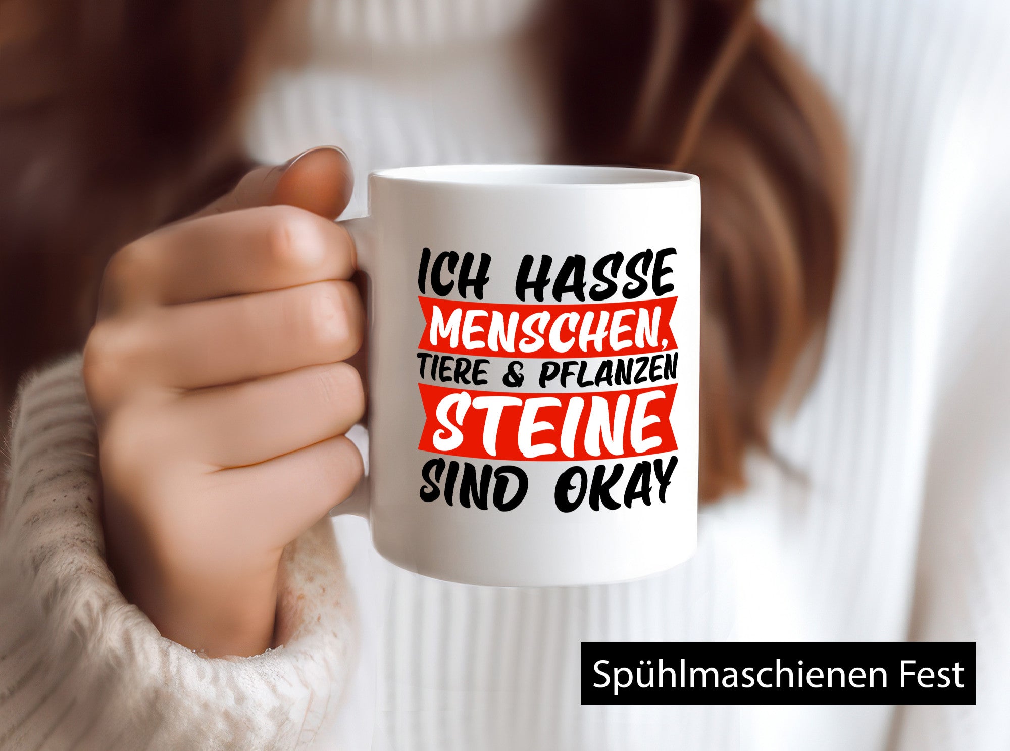 Ich hasse Menschen | Steine Sarkasmus witziger Spruch lustig Humor Geschenkidee