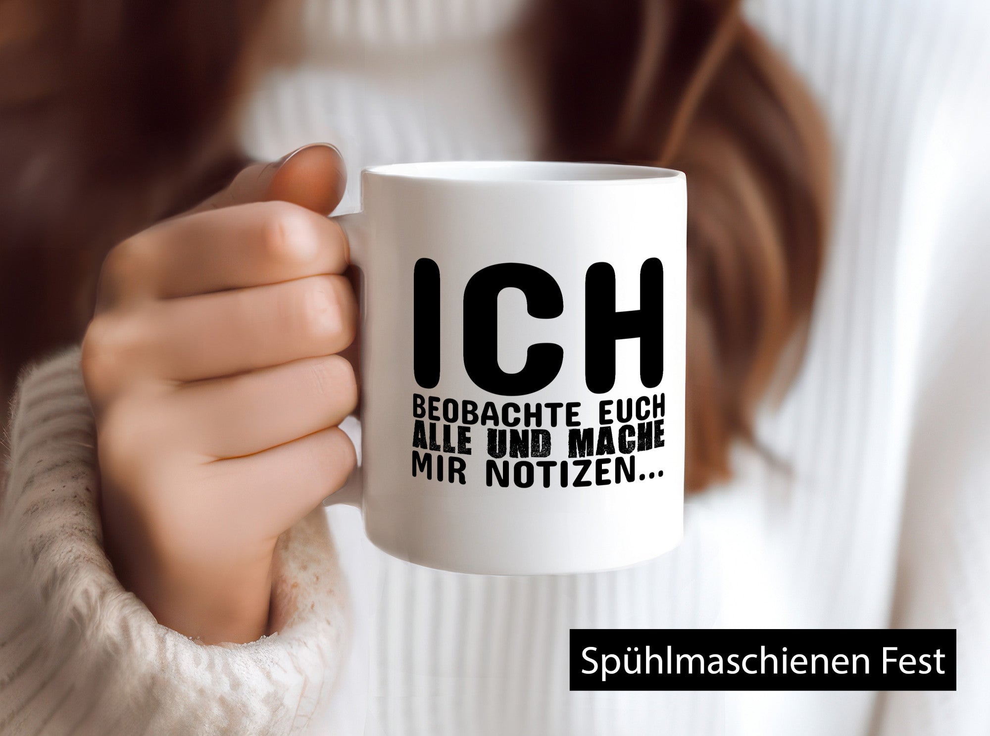 Ich beobachte euch lustiger Spruch Geschenk Humor Geschenkidee Tasse