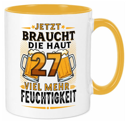 27 braucht die haut mehr Feuchtigkeit | 27. Geburtstag lustig Geschenkidee Tasse