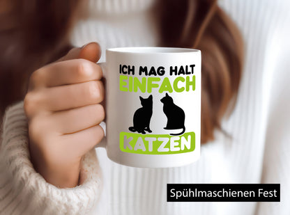 Ich mag Katzen | Tierfreund Katzenliebhaber süßer Comic Geschenk Tierliebhaber