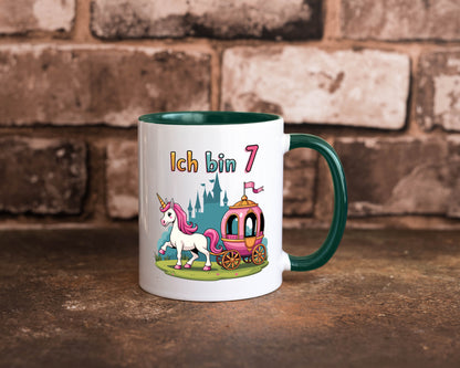 7. Geburtstag | Prinzessin in Kutsche Einhorn lustiger Spruch Geschenk
