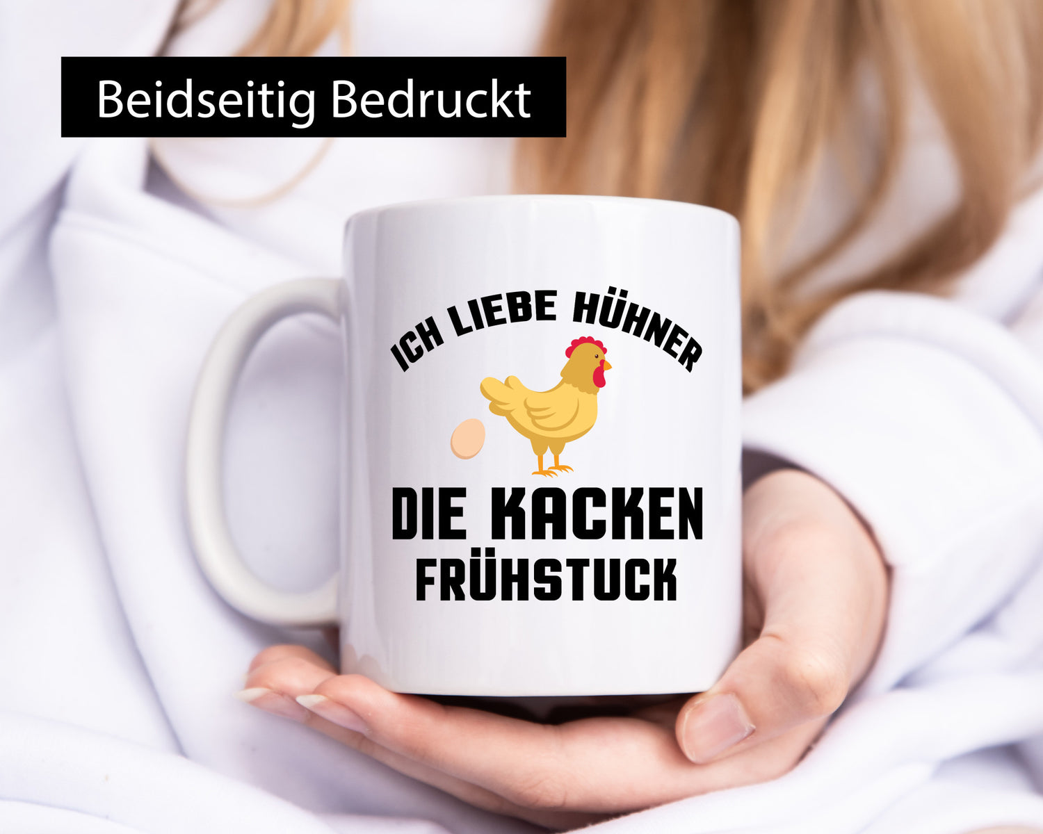 Ich liebe Hühner | Spruch lustig Frühstück Humor Geschenkidee Tasse
