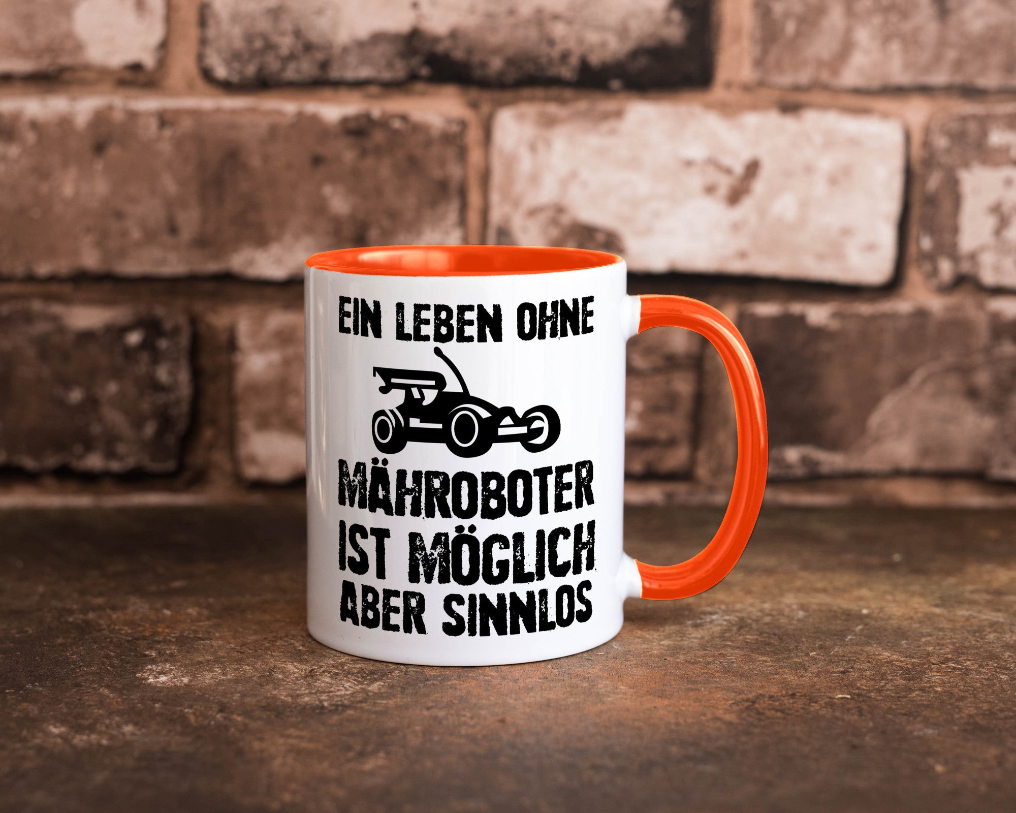 Leben oihne Mähroboter, möglich, aber sinnlos | Garten Geschenkidee Humor Tasse