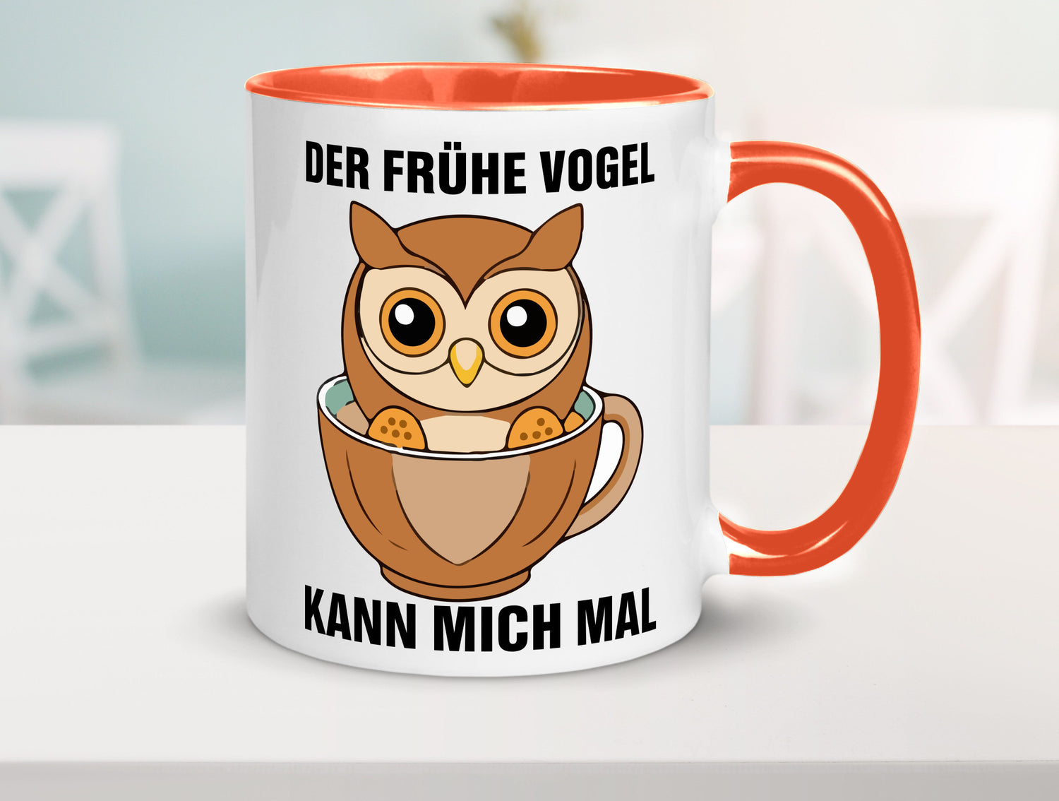 Der frühe Vogel kann mich mal | Eule Morgenmuffel v2 lustiger Spruch Geschenk
