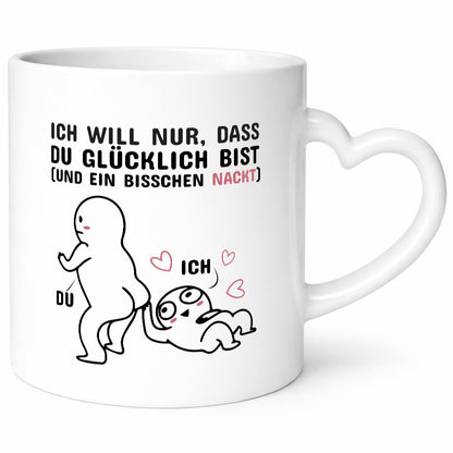 Nur ein bisschen nackt Humor Geschenkidee Tasse