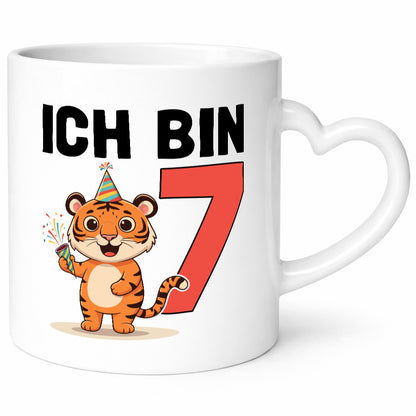 7. Geburtstag | 7 Jahre Tiger Geschenk Geschenkidee lustiger Spruch Tasse