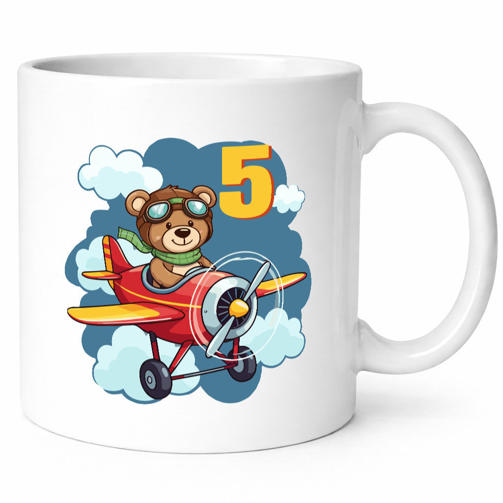 5. Geburtstag | 5 Jahre Kinder Pilot Flugzeug Geschenkidee Humor Tasse