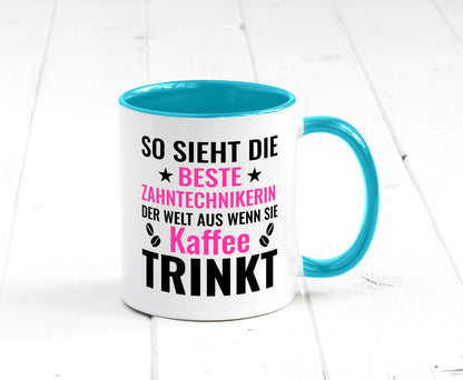 Kaffee trinkt: Zahntechnikerin | Zahnmedizin lustiger Spruch Geschenk Humor