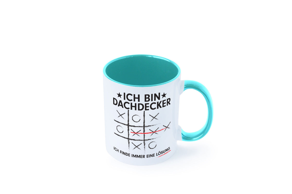 Lösung finden: Dachdecker | Dachbau Hausbau v2 Geschenkidee Humor Tasse