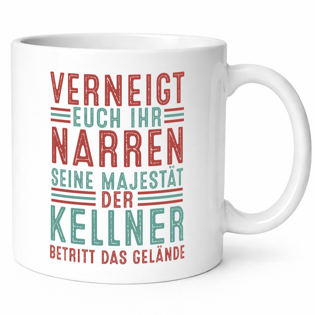 Verneigt euch: Kellner | kellnern Bedienung Geschenkidee Humor Tasse