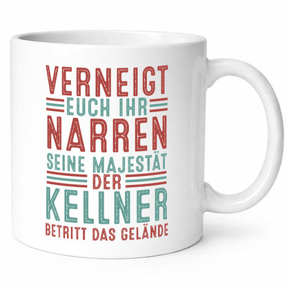 Verneigt euch: Kellner | kellnern Bedienung Geschenkidee Humor Tasse