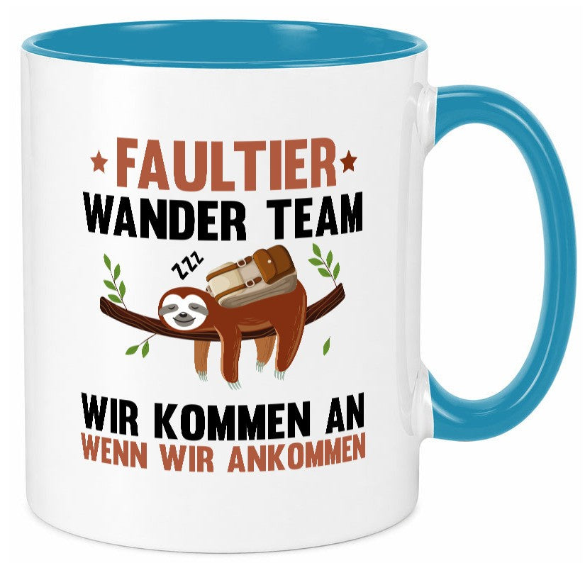Faultier Wanderteam | Spruch Motiv Wandern lustig Tierliebhaber Humor Geschenk Tasse