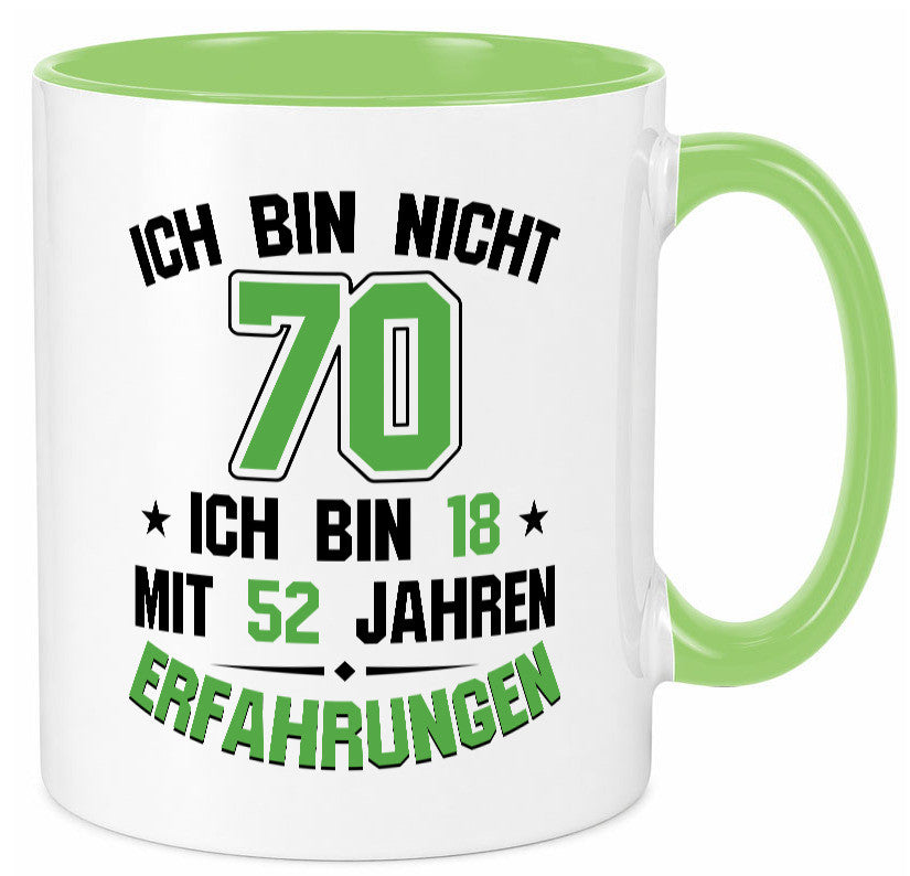 Ich bin nicht 70 | Rentner Viel erfahrung im leben lustig Ruhestand Jubiläum Tasse