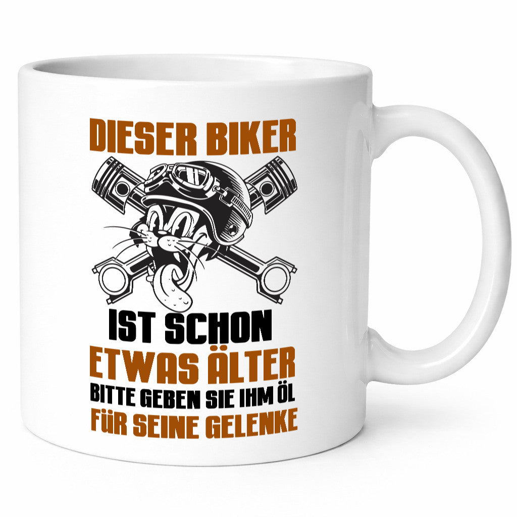 Dieser Biker ist schon älter | öl für die gelenke Geschenkidee Humor Tasse