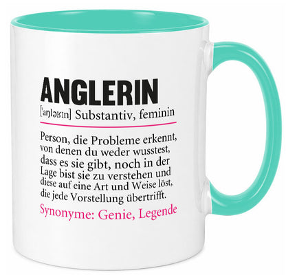 Anglerin | Spruch Angeln Fischerin Beruf Humor Arbeit Kollegen Büro