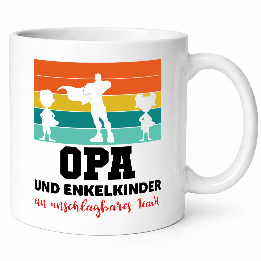 Opa und Enkelkinder ein unschlagbares Team Geschenkidee Familie Humor Tasse