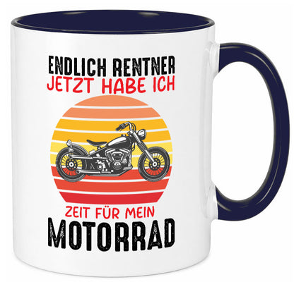 Endlich Renter jetzt habe ich Zeit für mein Motorrad lustig Humor Geschenkidee Tasse