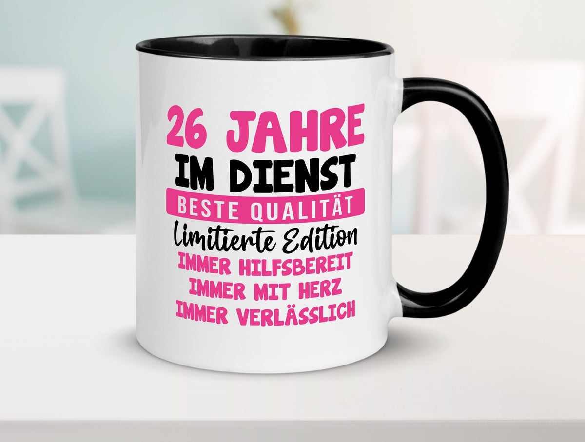 26 Jahre im Dienst | Jubiläum Arbeit v10 Geschenk Kollegen Büro lustiger Spruch Tasse