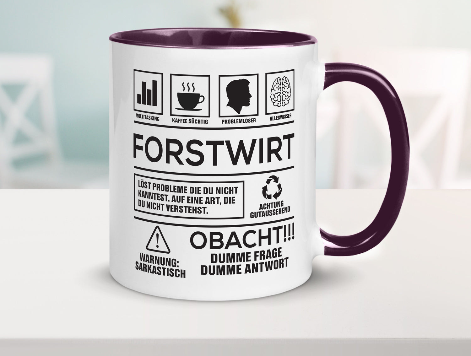 Achtung Probleme Forstwirt | Waldarbeiter lustig Arbeit Kollegen Büro Geschenk