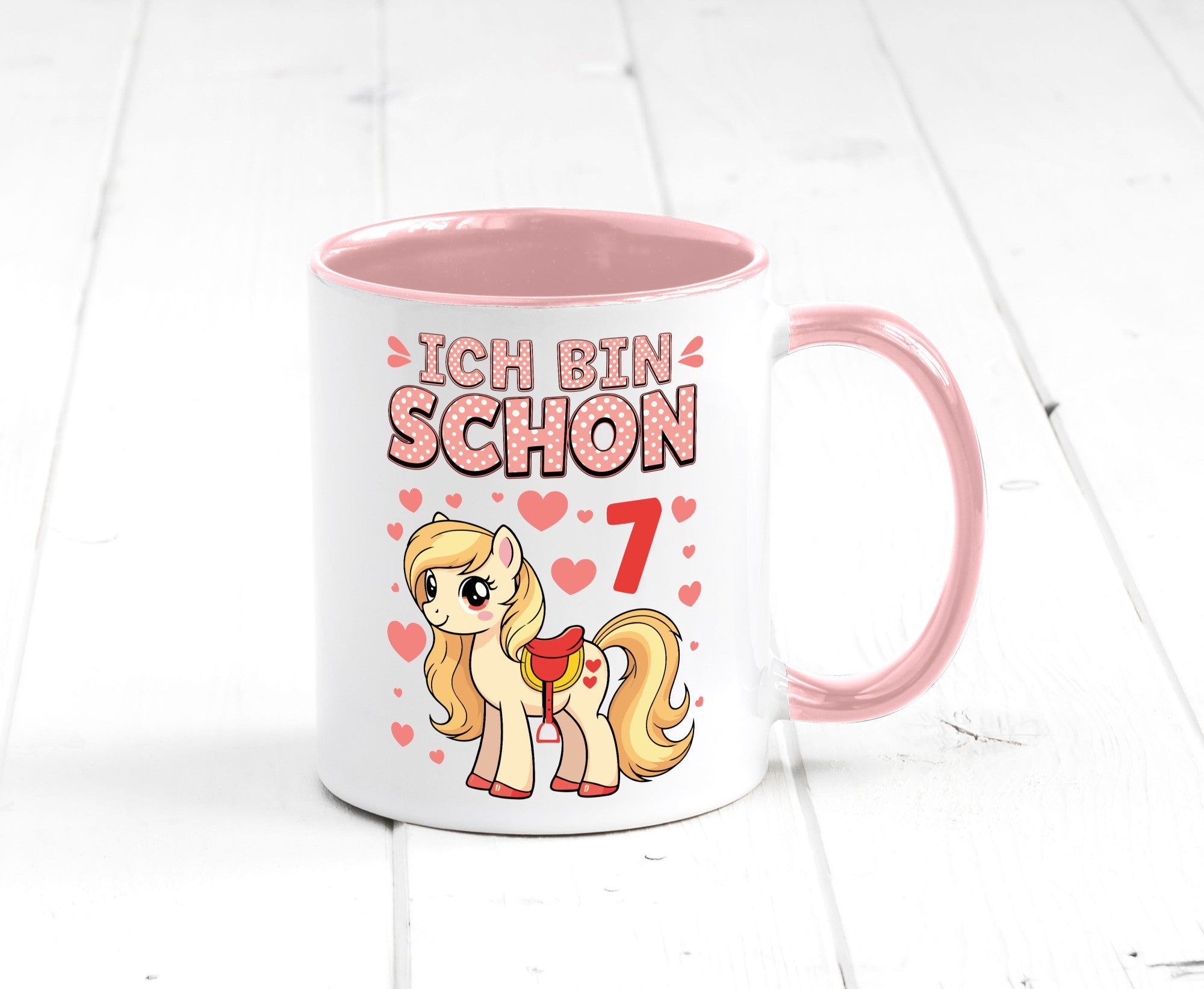 7. Geburtstag | 7 Jahre Mädchen Reiten Pony lustiger Spruch Geschenk