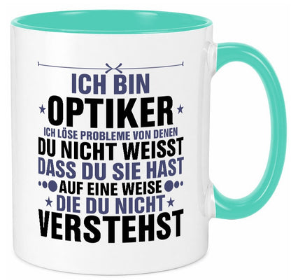 Löse Probleme: Optiker | Augenoptiker v2 Humor Geschenkidee Tasse