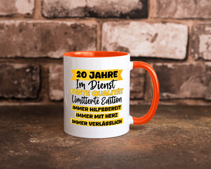 20 Jahre im Dienst | Jubiläum Arbeit v8 Geschenkidee Kollegen Büro Humor Tasse