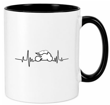 Motorrad Herzschlag | Biker Motorsport Bikerclub Geschenk Humor Geschenkidee Tasse