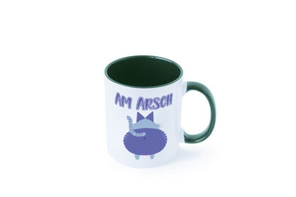 Am Arsch | Katzenmotiv Tasse Kollege Katzenbesitzer Geschenkidee Arbeit