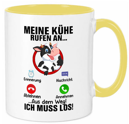 Meine Kühe rufen an | Landwirt Kuh Bauernhof Geschenk Humor Geschenkidee Tasse