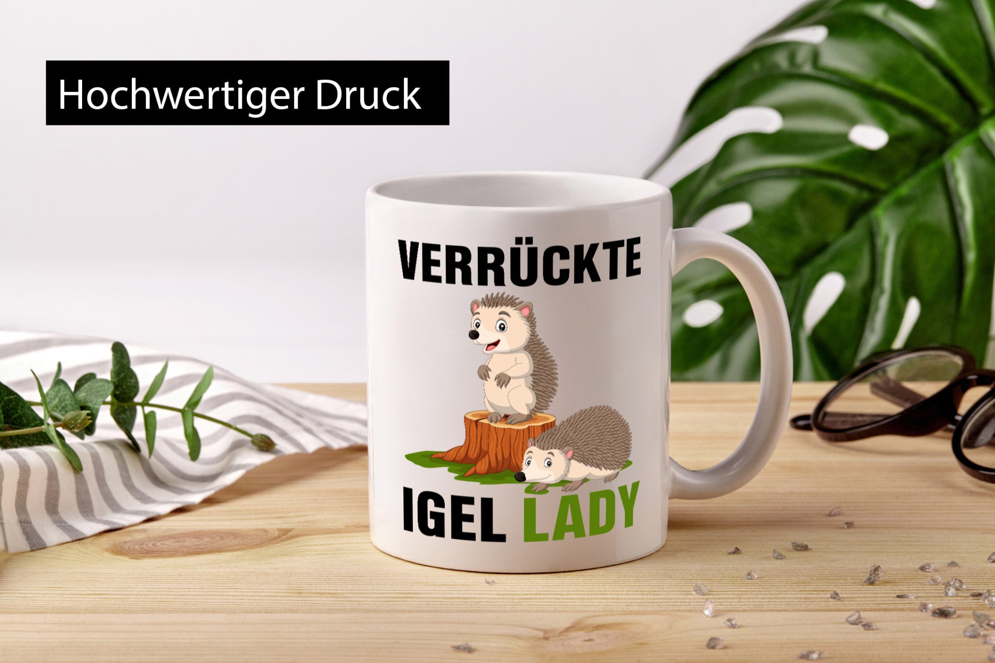 Verrückte Igel Lady | Geschenkidee Humor Tasse