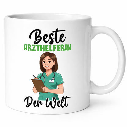 Beste Arzthelferin | Fachangestellte Medizin v2 Geschenkidee Humor Tasse